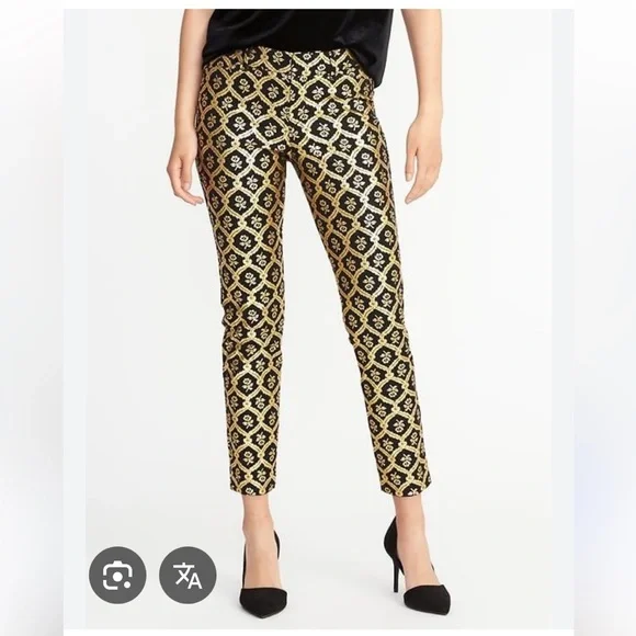 Old Navy Black and Gold Geometric Straight Leg Jumpsuit - Picture 2 of 16